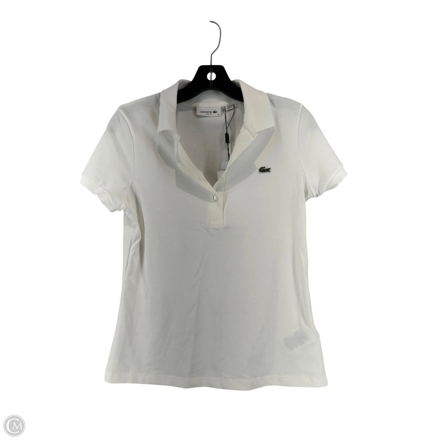 Top Short Sleeve By Lacoste In White, Size: S