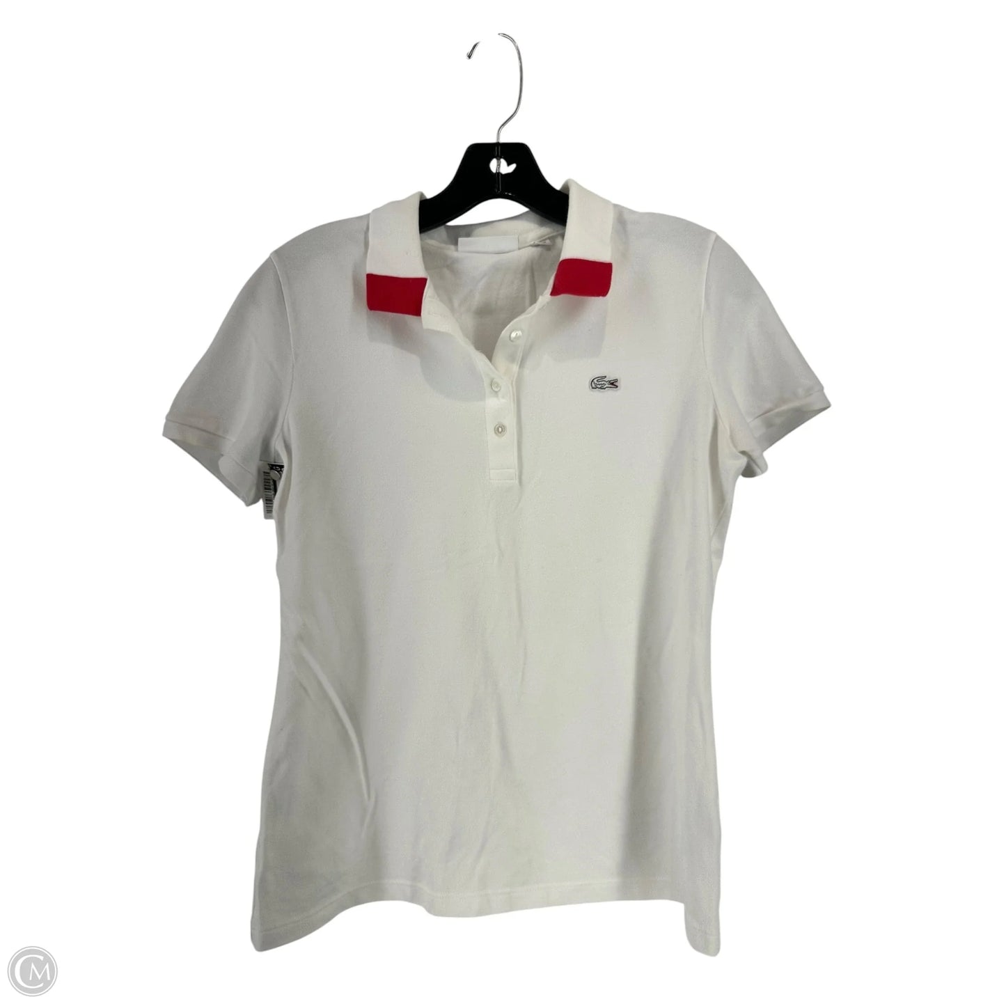 Top Short Sleeve By Lacoste In White, Size: S