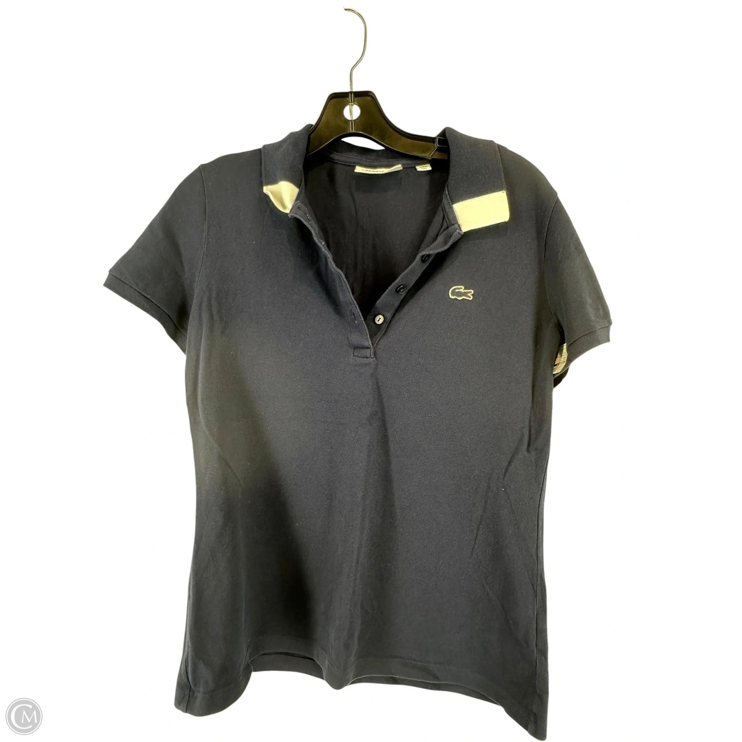 Top Short Sleeve By Lacoste In Navy, Size: S