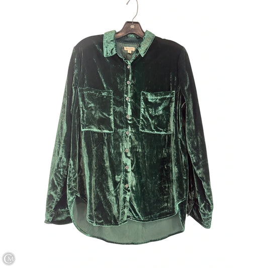 Top Long Sleeve By Pilcro In Green, Size: M