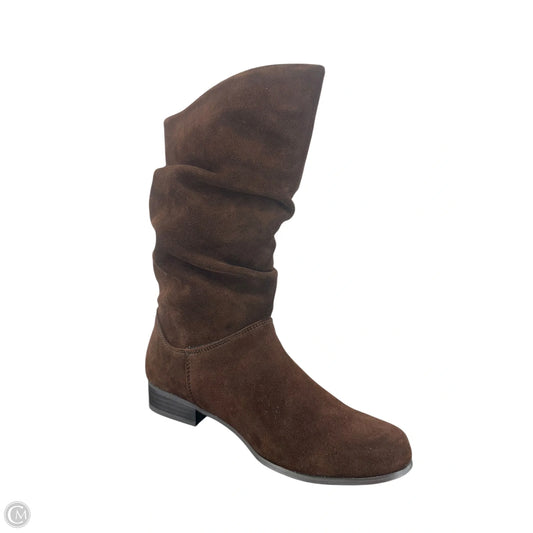 Boots Mid-calf Heels By Clothes Mentor In Brown, Size: 8.5