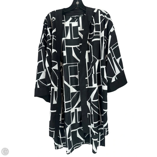 Cardigan Designer By Karl Lagerfeld In Black & White, Size: M