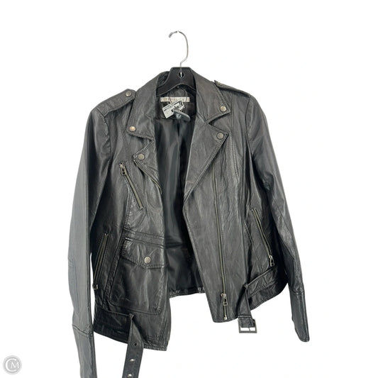 Jacket Leather By Clothes Mentor In Black, Size: M