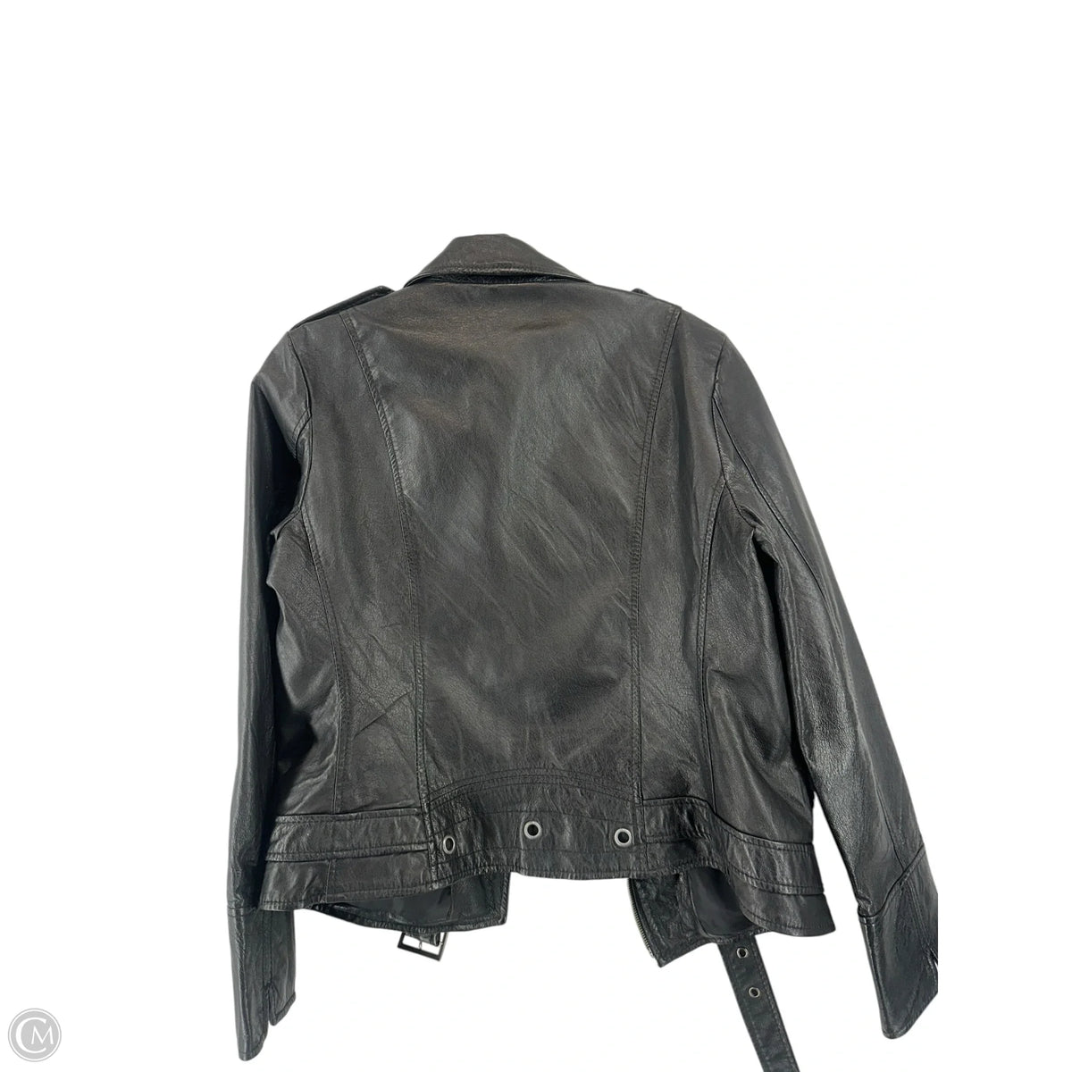 Jacket Leather By Clothes Mentor In Black, Size: M