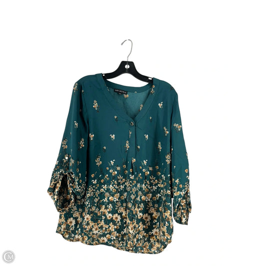 Top Long Sleeve By Sara Michelle In Green, Size: Xl