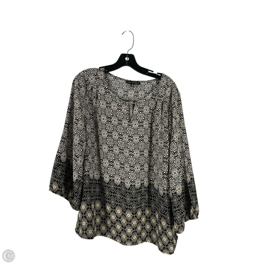 Top Long Sleeve By Sara Michelle In Black & White, Size: Xl
