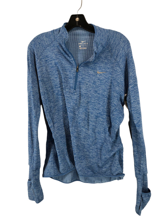 Athletic Top Long Sleeve Collar By Nike Apparel  Size: L